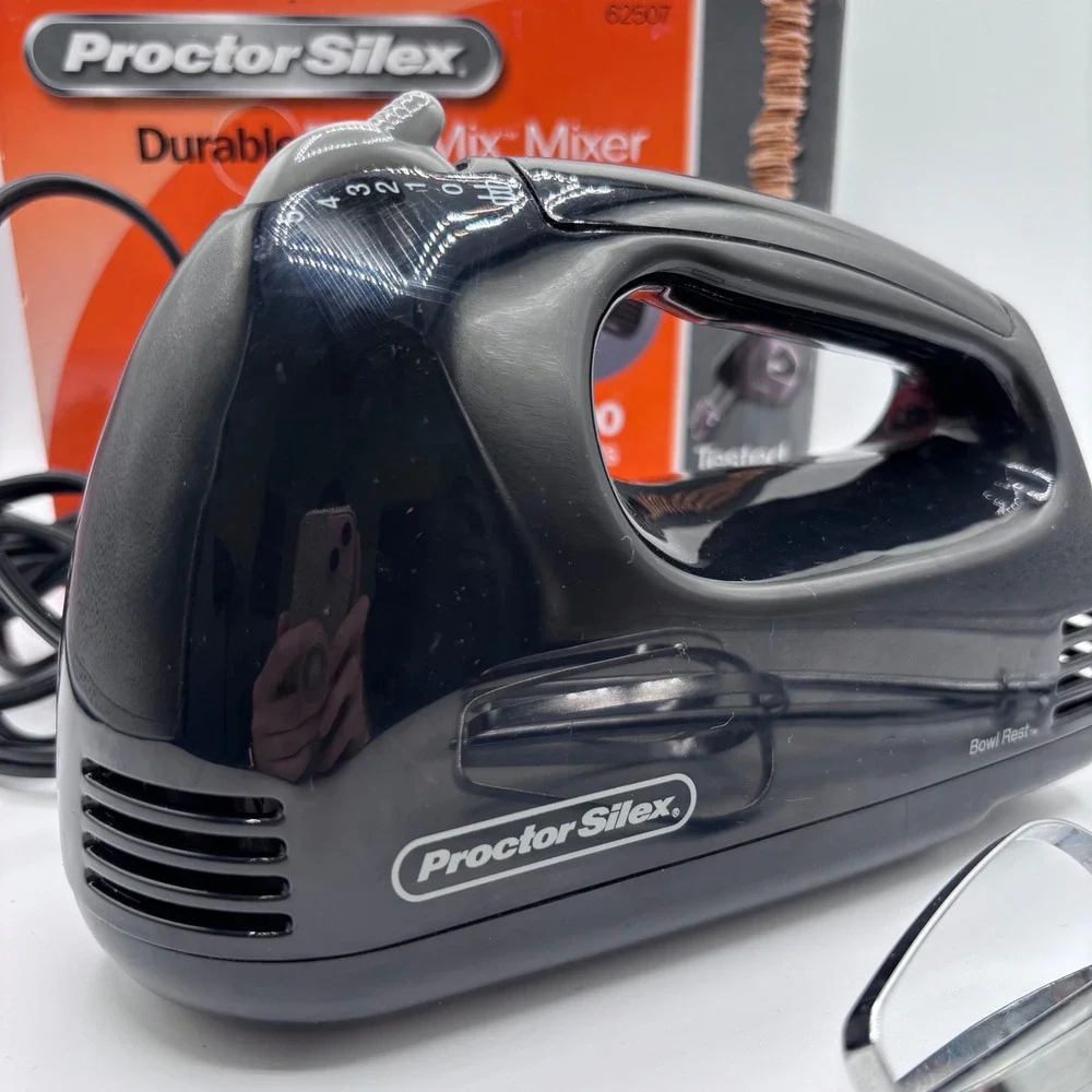 Hand Mixer | Proctor Silex 62507 Durable Easy‎ Mix 5 Speed Black 100W Bowl Rest